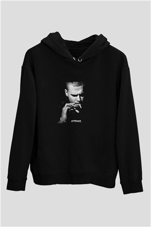 Afrojack Baskılı Unisex Siyah Hoodie
