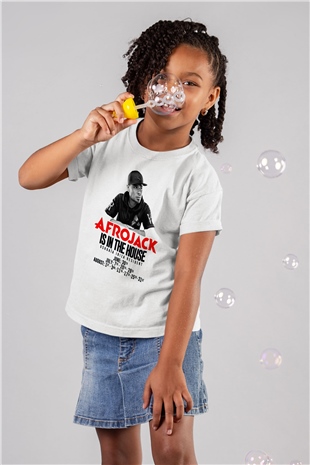 Afrojack Beyaz Unisex Çocuk Tişört
