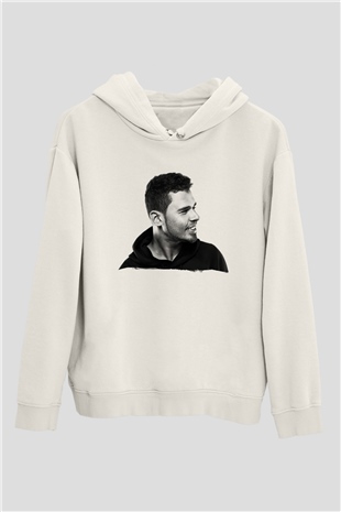 Afrojack Beyaz Unisex Kapüşonlu Sweatshirt