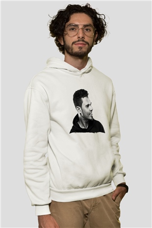 Afrojack Beyaz Unisex Kapüşonlu Sweatshirt