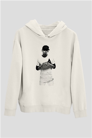Afrojack Beyaz Unisex Kapüşonlu Sweatshirt