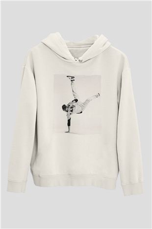 Afrojack Beyaz Unisex Kapüşonlu Sweatshirt
