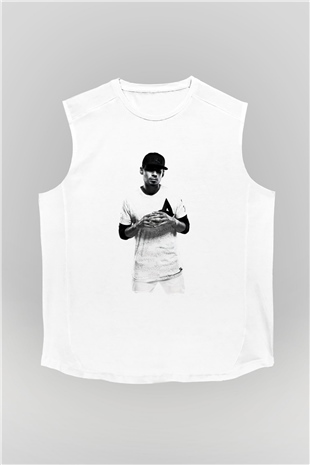 Afrojack Beyaz Unisex Kolsuz Tişört