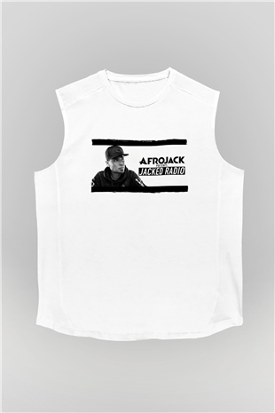 Afrojack Beyaz Unisex Kolsuz Tişört