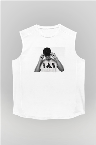 Afrojack Beyaz Unisex Kolsuz Tişört