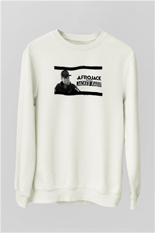 Afrojack Beyaz Unisex Sweatshirt