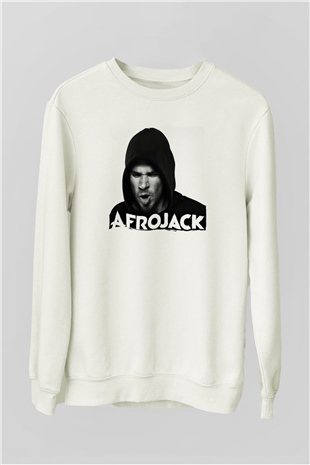 Afrojack Beyaz Unisex Sweatshirt
