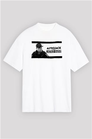 Afrojack Beyaz Oversize Tişört Oversize T-shirt - TişörtFabrikası