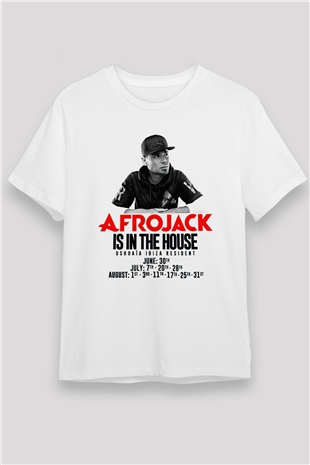 Afrojack Beyaz Unisex Tişört T-Shirt - TişörtFabrikası