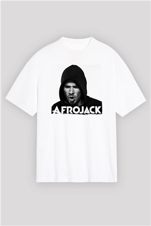 Afrojack Beyaz Oversize Tişört Oversize T-shirt - TişörtFabrikası