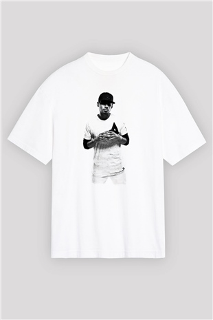 Afrojack Beyaz Oversize Tişört Oversize T-shirt - TişörtFabrikası