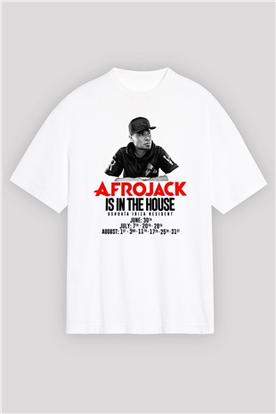 Afrojack Beyaz Oversize Tişört Oversize T-shirt - TişörtFabrikası