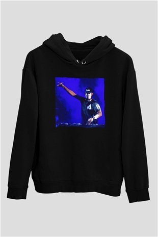 Afrojack Siyah Unisex Kapüşonlu Sweatshirt