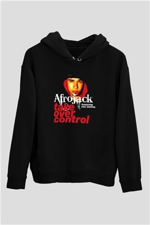 Afrojack Siyah Unisex Kapüşonlu Sweatshirt