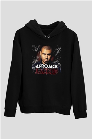 Afrojack Siyah Unisex Kapüşonlu Sweatshirt