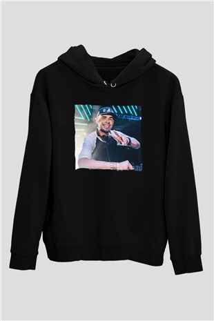 Afrojack Siyah Unisex Kapüşonlu Sweatshirt