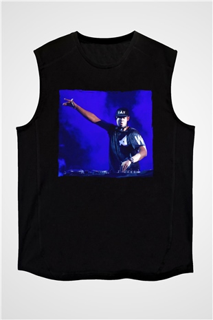 Afrojack Siyah Unisex Kolsuz Tişört