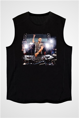 Afrojack Siyah Unisex Kolsuz Tişört
