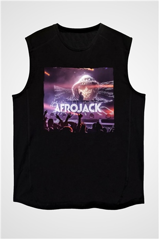 Afrojack Siyah Unisex Kolsuz Tişört