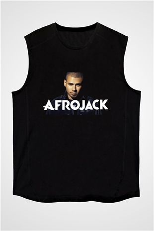 Afrojack Siyah Unisex Kolsuz Tişört