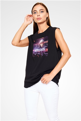 Afrojack Siyah Unisex Kolsuz Tişört