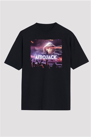 Afrojack Siyah Oversize Tişört Oversize T-shirt - TişörtFabrikası