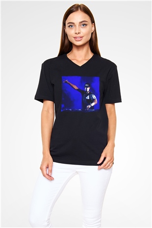 Afrojack Siyah Unisex V Yaka Tişört