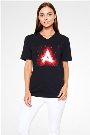 Afrojack Siyah Unisex V Yaka Tişört