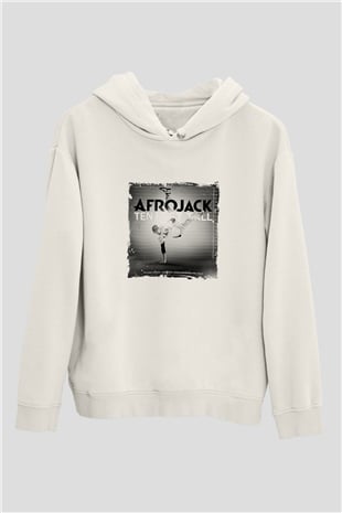 AfrojackBaskılı Beyaz Hoodie