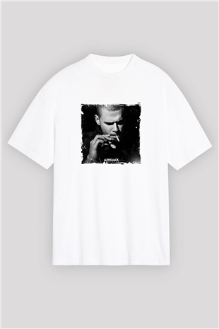 AfrojackBaskılı Beyaz Oversize Tişört