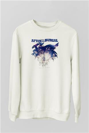 After The Burial Baskılı Beyaz Unisex Sweatshirt