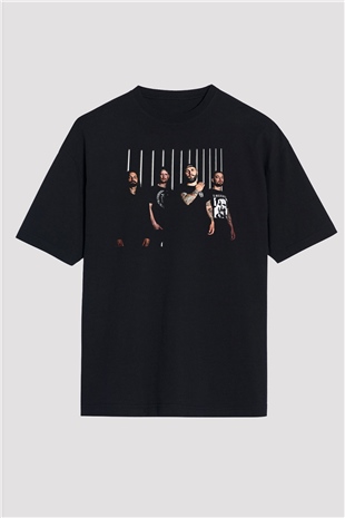 After The Burial Baskılı Unisex Siyah Oversize Tişört - Tshirt