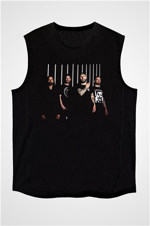 After The Burial Baskılı Unisex Siyah Kolsuz Tişört - Tshirt