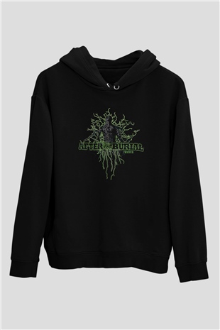 After The Burial Baskılı Unisex Siyah Kapüşonlu Sweatshirt