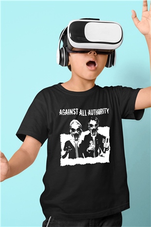 Against All Authority Siyah Unisex Çocuk Tişört