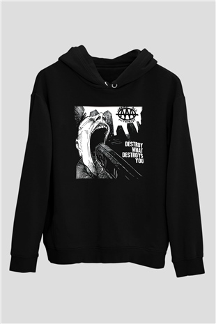 Against All Authority Siyah Unisex Hoodie