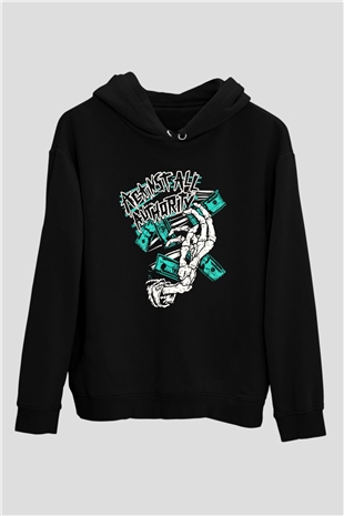 Against All Authority Siyah Unisex Hoodie