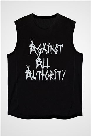 Against All Authority Siyah Unisex Kolsuz Tişört