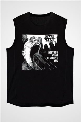 Against All Authority Siyah Unisex Kolsuz Tişört