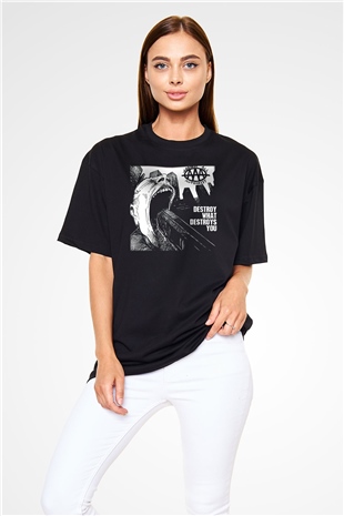 Against All Authority Siyah Unisex Oversize Tişört T-Shirt