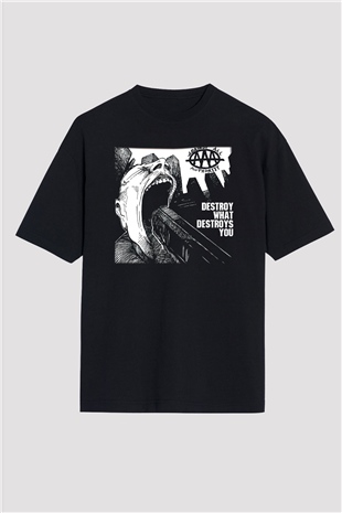 Against All Authority Siyah Unisex Oversize Tişört T-Shirt