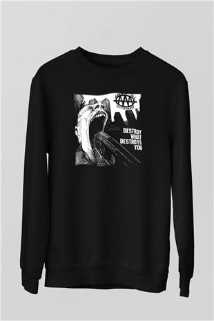Against All Authority Siyah Unisex Sweatshirt