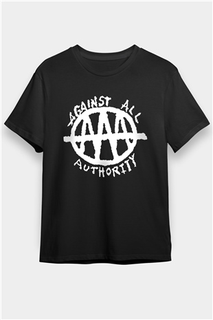 Against All Authority Siyah Unisex Tişört T-Shirt - TişörtFabrikası