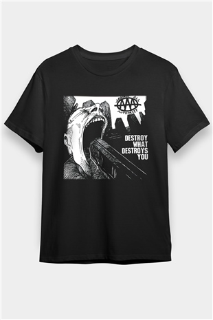 Against All Authority Siyah Unisex Tişört T-Shirt - TişörtFabrikası