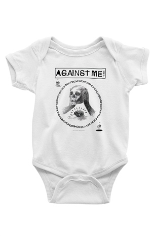 Against Me Baskılı Beyaz Unisex Bebek Body - Zıbın