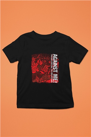 Against Me Baskılı Unisex Siyah Çocuk Tişört