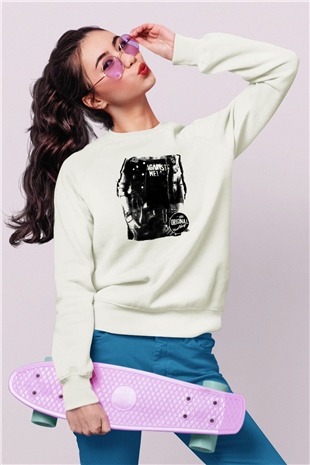 Against Me Beyaz Unisex Sweatshirt