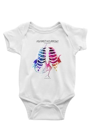 Against The Current Baskılı Beyaz Unisex Bebek Body - Zıbın