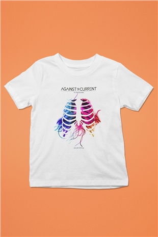 Against The Current Baskılı Beyaz Unisex Çocuk Tişört