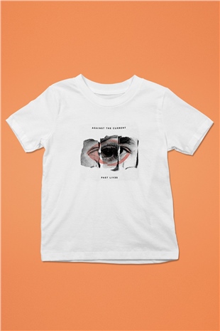 Against The Current Baskılı Unisex Beyaz Çocuk Tişört